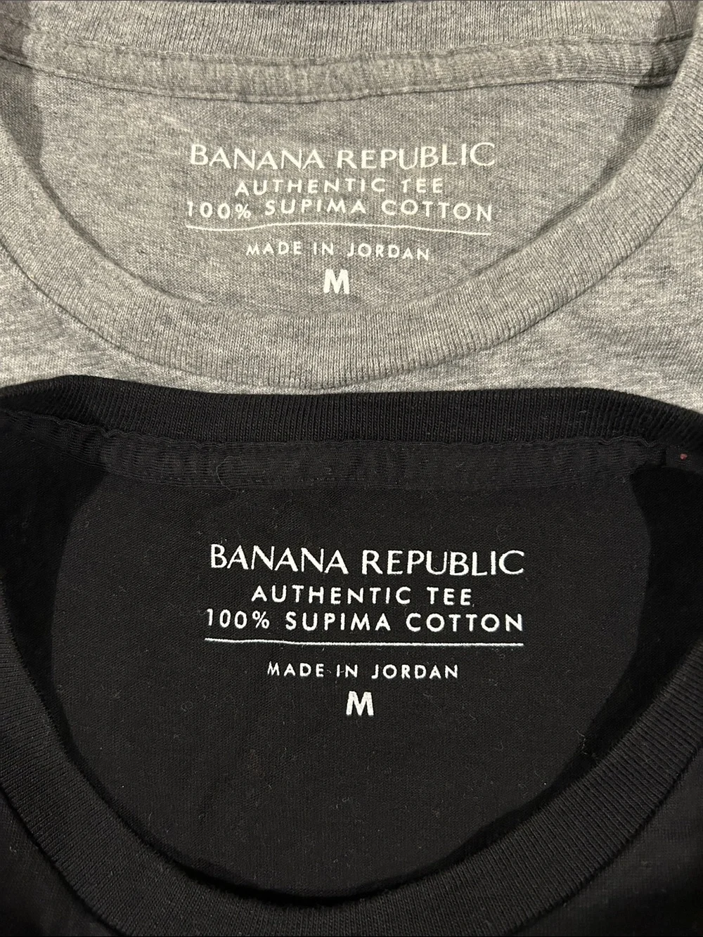 Banana Republic Men’s Crew Neck T-Shirt 4 Set - Black & Light Gray(M)